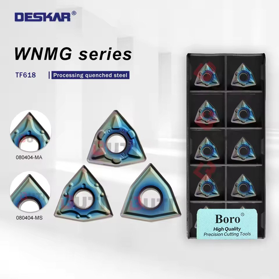 

DESKAR 100% оригинал WNMG 080404 WNMG 080408 MA MS MM TF618 Токарный станок с ЧПУ Цветное лезвие Обработка закалки стали Резка Токарные инструменты