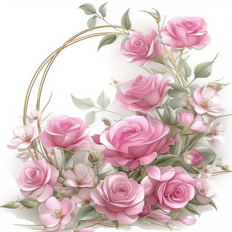 

Abstract Pink Roses Toilet Stickers