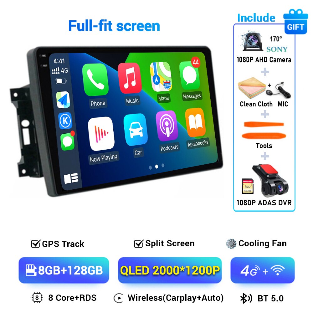 

Автомобильное радио Android 15, для Jeep Compass Grand Cherokee Wrangler Chrysler Sebring Town Country Dodge, зарядное устройство, мультимедийный плеер