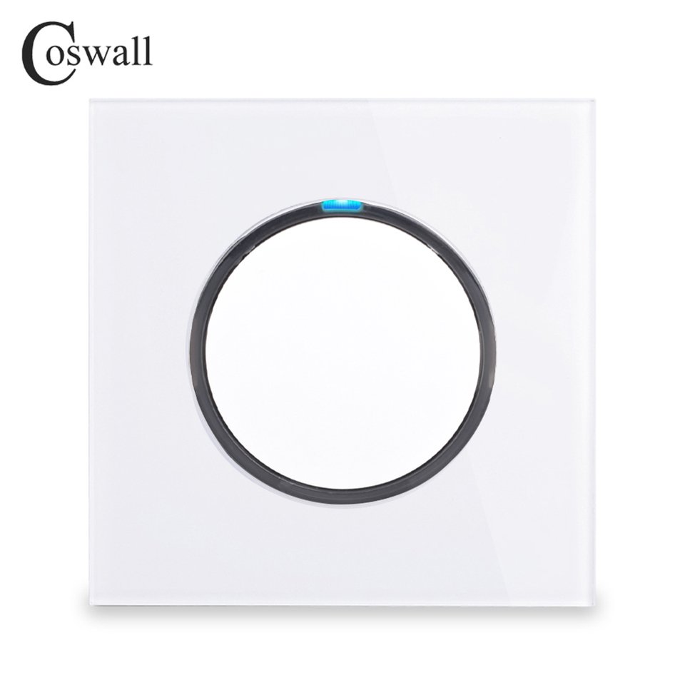 

Панель из хрустального стекла Coswall, включение/выключение, 1 группа, 2-сторонний проход, сквозной лестничный настенный выключатель, синяя подсветка