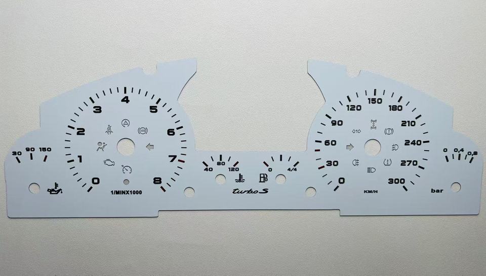

Накладка для кластера инструментов, Накладка для Porsche Cayenne 955/957, Накладка для турбоинструмента-Спидометр 8000 об/мин, циферблаты 300 км/ч