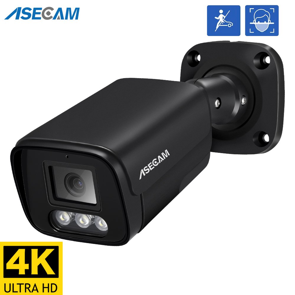

ASECAM 8МП 4К IP камера видеонаблюдения чёрная