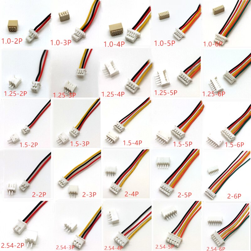 

10 компл. SH1.0 JST1.25 ZH1.5 PH2.0 XH2.54 JST разъем гнездовой корпус 10/20/30 см провод кабель + штыревой контакт 2/3/4/5/6/7/8/9/10/12P вафель