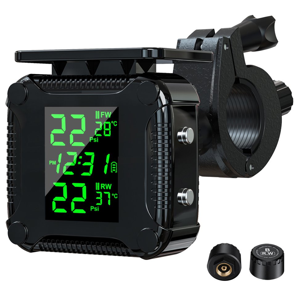 

Extractme TPMS система контроля давления в шинах мотоцикла, ЖК-дисплей, солнечная зарядка, водонепроницаемый датчик температуры в шинах