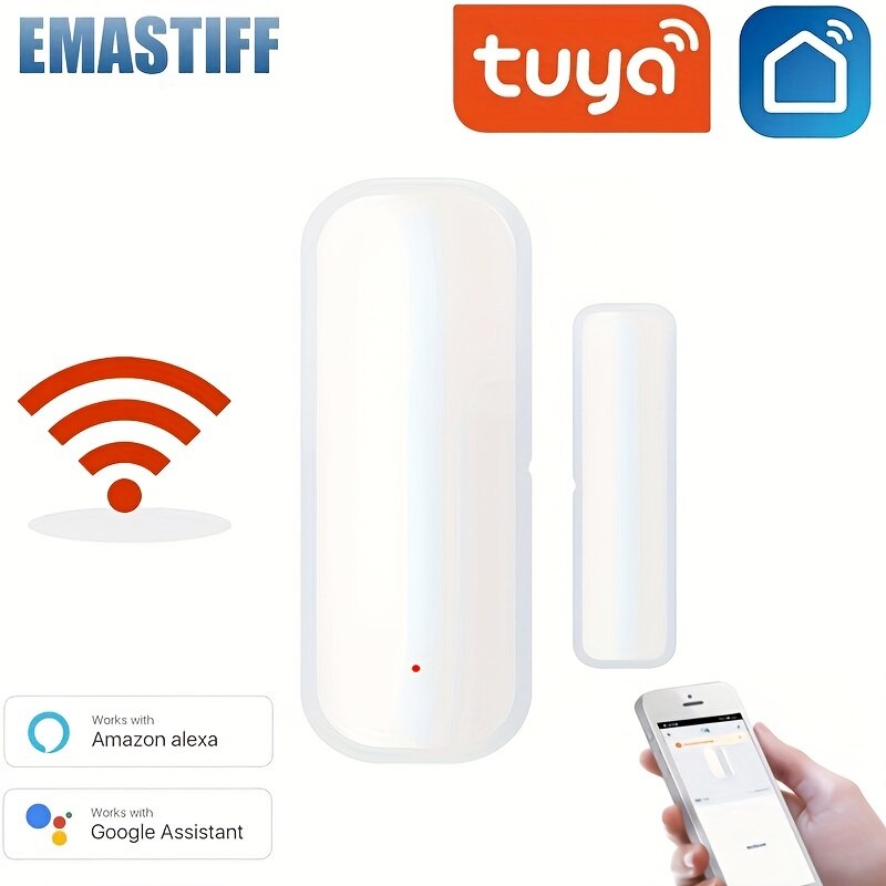 

Умный Дверной Датчик Tuya Wi-Fi, Беспроводной 2,4 ГГц — Система Домашней Охранной Сигнализации