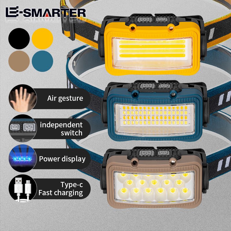 

Портативный светодиодный налобный фонарь E－SMARTER