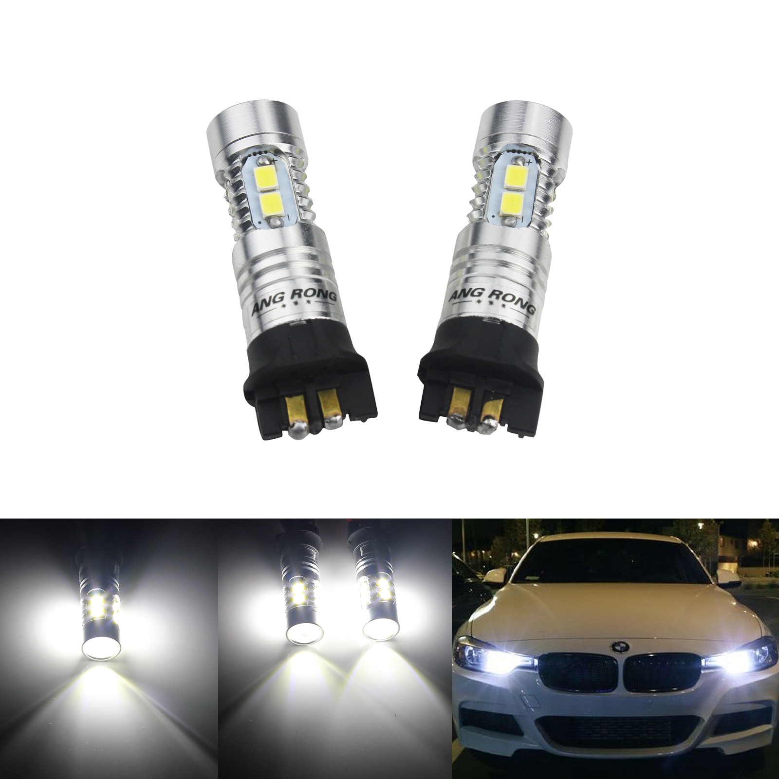 

ANGRONG 2X Canbus без ошибок PW24W PWY24W 10 SMD светодиодные дневные ходовые противотуманные фары указатели поворота