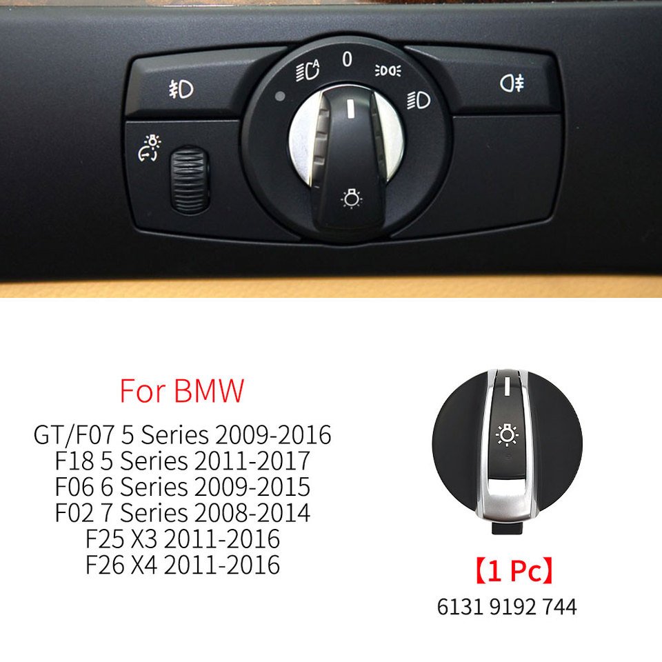 

Для BMW F02, F10, F18, F07, F06, F25, F26 кнопка переключения автомобильной фары