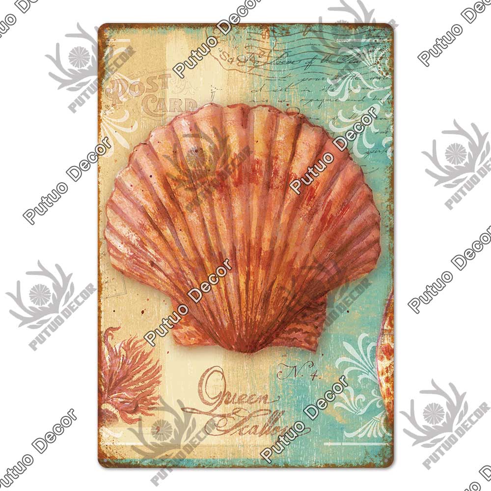 

Putuo Decor Морские Животные Металлическая Табличка