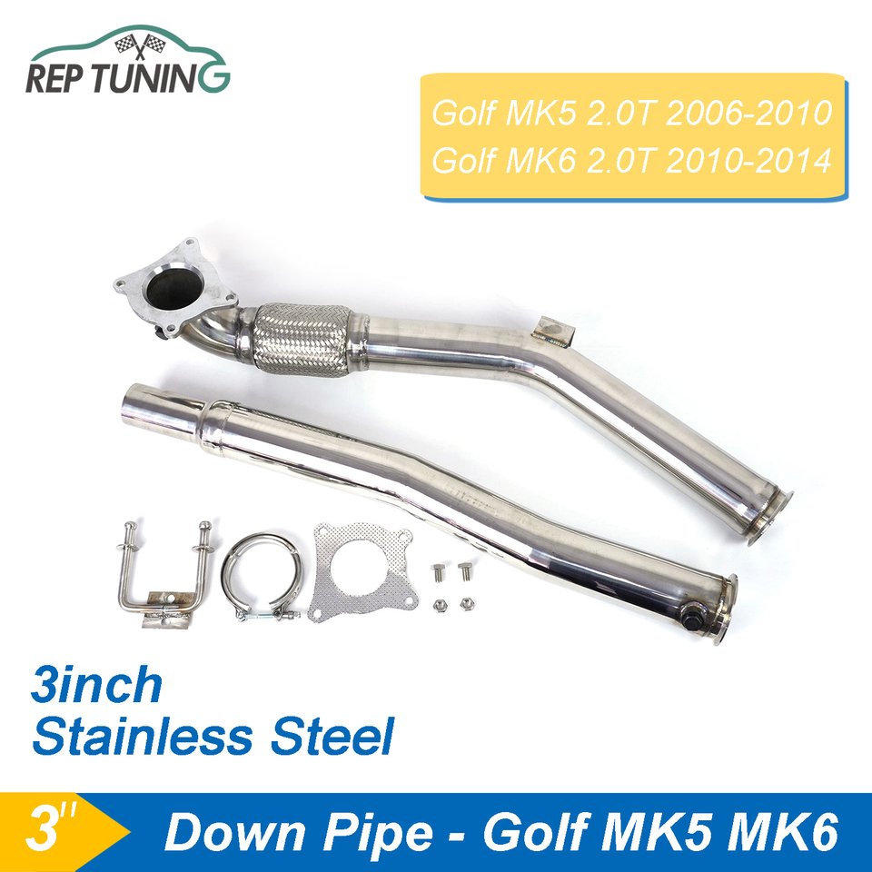 

Автомобильная выхлопная труба подходит для VW Golf GTI MK5 MK6 Jetta 2.0T Turbo Down Pipes для Audi A3 2,5 дюйма - 3 дюйма Downpipe от 63 мм до 76 мм