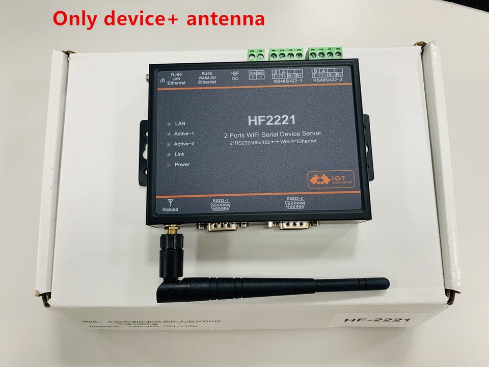 

HF2221, 2-портовый последовательный сервер RS232/RS485/RS422 для Wi-Fi Ethernet-устройства, автоматическое управление