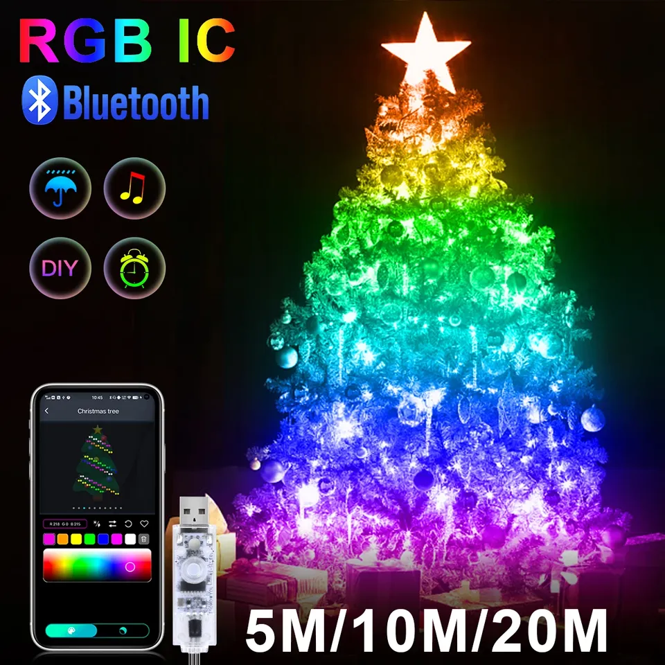 

Bluetooth адресные RGBIC светодиодные гирлянды Vieruodis