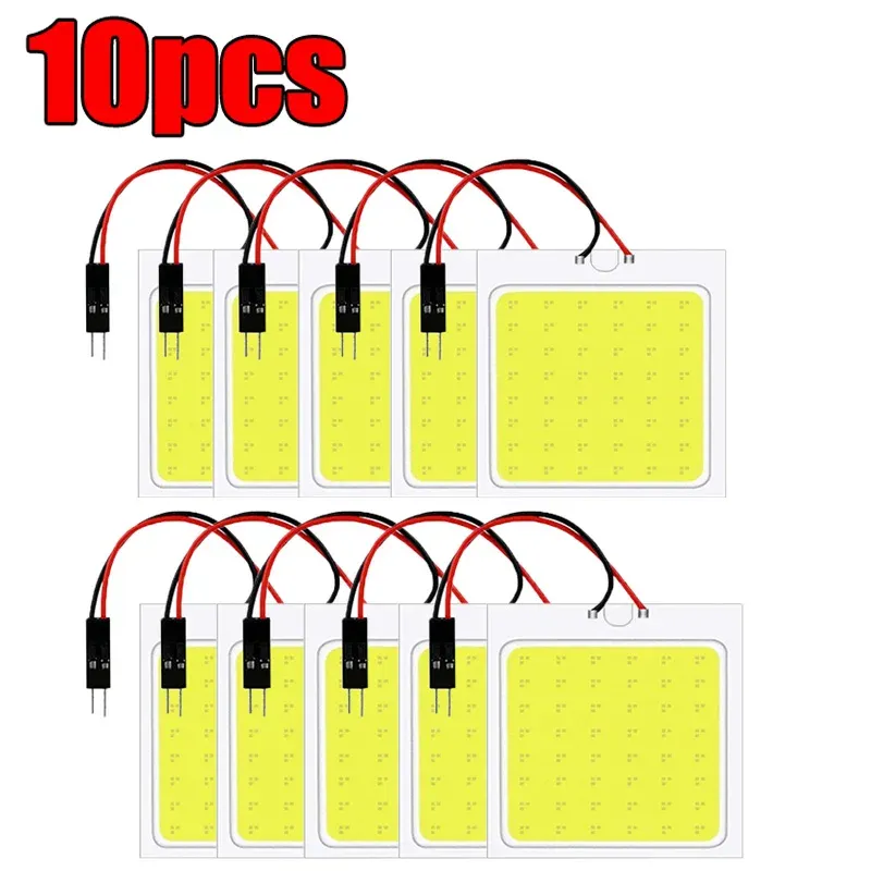 

10/1 шт. 48 SMD T10 4 Вт 12 В COB Внутренняя панель автомобиля Светодиодные фонари Белая лампа Автомобильный купол для чтения багажника Lmaps