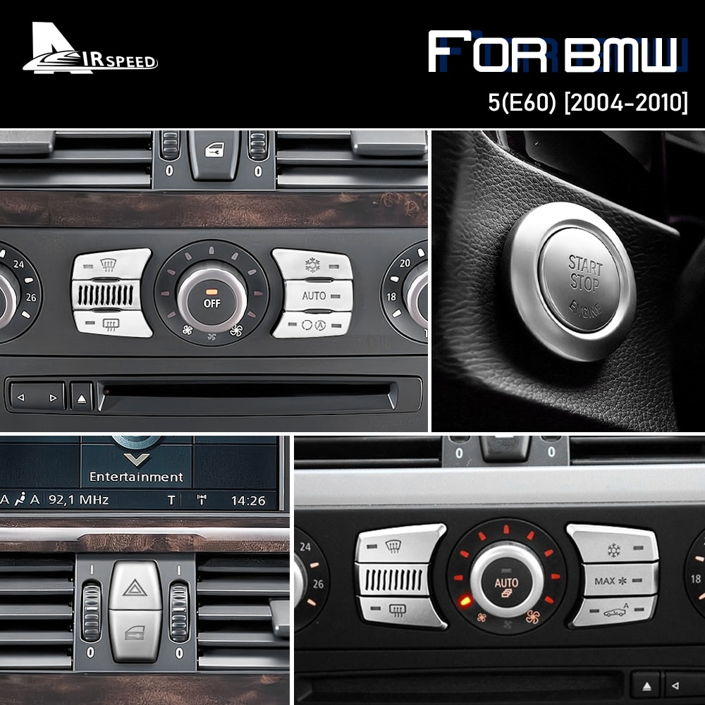 

AIRSPEED для BMW 5 серии E60 2004-2010 ABS кнопки кондиционирования воздуха декоративная крышка автомобильные аксессуары отделка стикер для стайлинга автомобиля