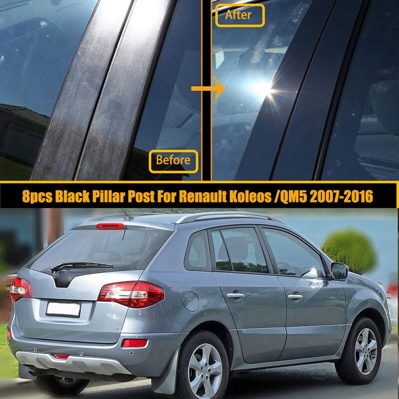 

8 шт., декоративные наклейки на Автомобильные стойки Renault Koleos QM5 2007 2008 2009-2016