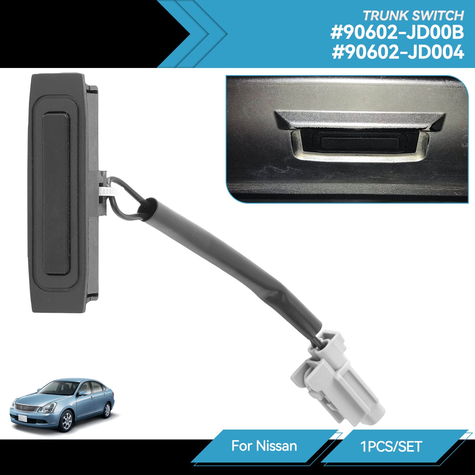 

Для Nissan Qashqai J10 Note E11 2005-2014 переключатель задней двери, кнопка открытия крышки багажника 90602-JD004 90602-JD00B 90602JD004 90602JD00B