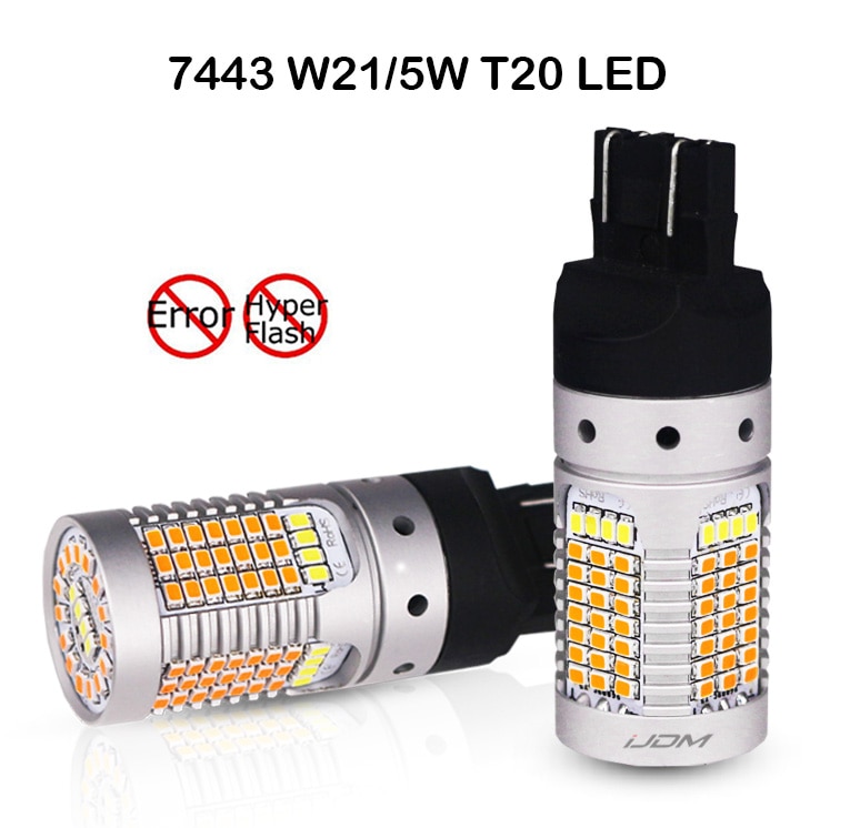 

iJDM No Hyper Flash 21 Вт 7443 Светодиодные Canbus 3157 1157 Светодиодные лампы с переключением белого/янтарного цвета для дневных ходовых/поворотных сигналов