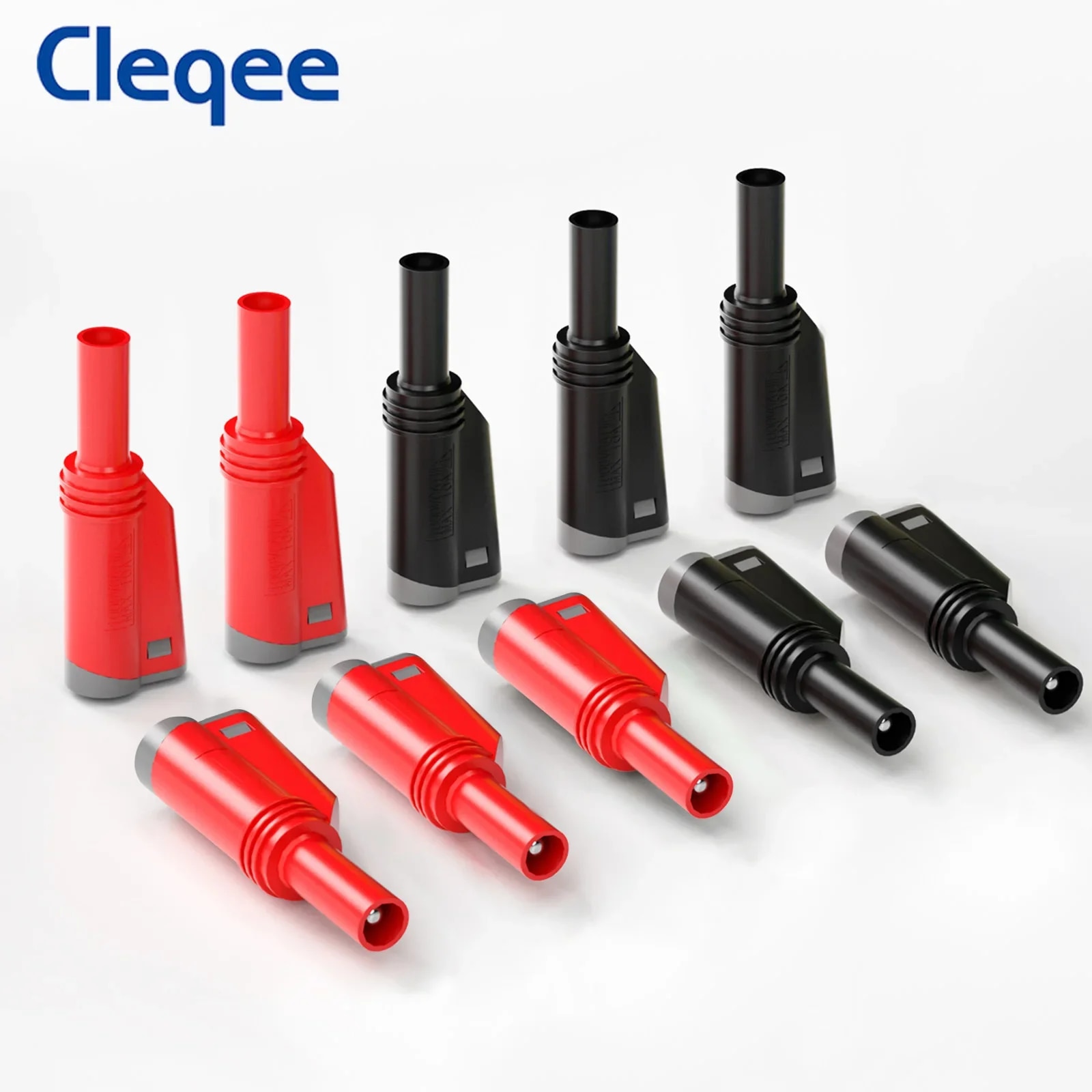 

Cleqee P3005 4 мм штабелируемый безопасный штекер типа «банан» без сварки разъем мультиметра для сварки/сборки для электрического тестирования