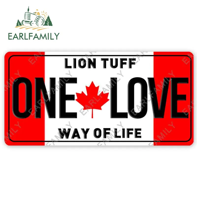 

EARLFAMILY 13 см x 6,5 см для One Love, номерной знак Канады, забавные наклейки для автомобиля, виниловые наклейки для автомобиля, устойчивые к царапинам украшения для внедорожника