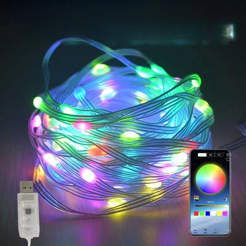 

20 М WS2812B RGB Dream Color Адресные Светодиодные Ленты С Управлением По Bluetooth Для Рождественских Свадебных Украшений На...