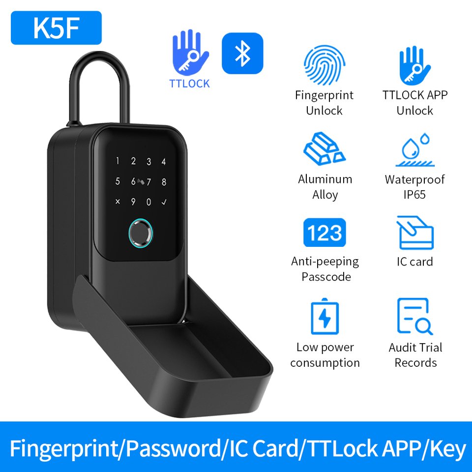 

TTLOCK Ящик для хранения ключей Секретный замок для ключей Разблокировка через приложение Водонепроницаемый Работа с Bluetooth-шлюзом Caja Fuerte Secreta Airbnb Lockbox