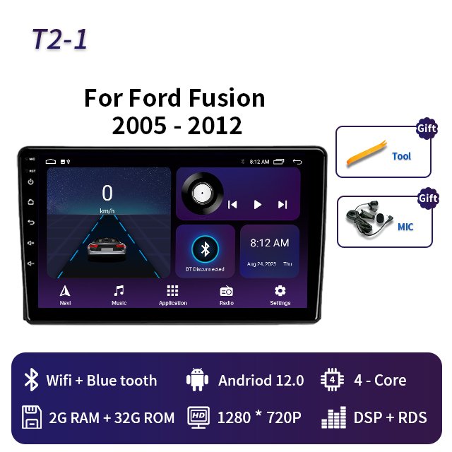 

Для Ford Fusion 1 2005-2012 Автомобильный радиоприемник Android 13 Мультимедийное видео GPS-навигация 4G WIFI BT Carplay DSP Android Автоплеер 2Din