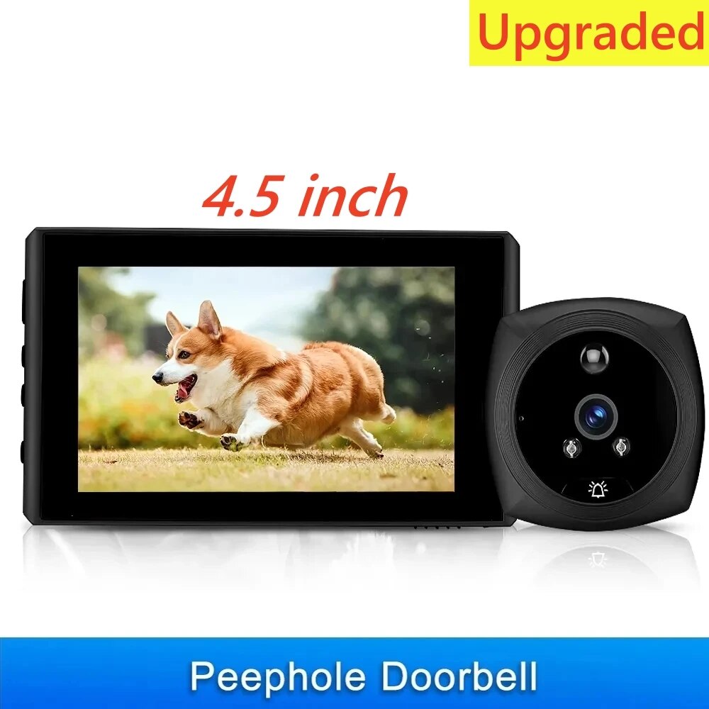 

4,5-дюймовый глазок, видео дверной звонок, дверная камера, широкоугольный кошачий глаз, ЖК-экран, обнаружение движения, посетитель, запись, кольцо, дверной звонок