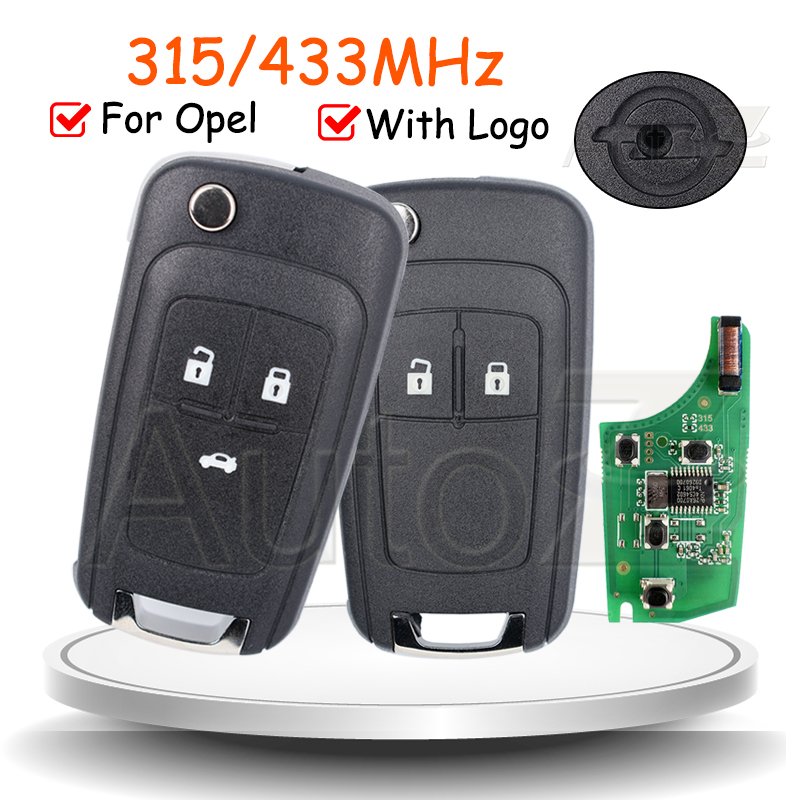 

2/3 кнопки автомобильный смарт-ключ 315/433 МГц подходит для Opel Vauxhall Astra H Corsa D Meriva B Vectra C G4-AM433TX автоматический дистанционный брелок с логотипом