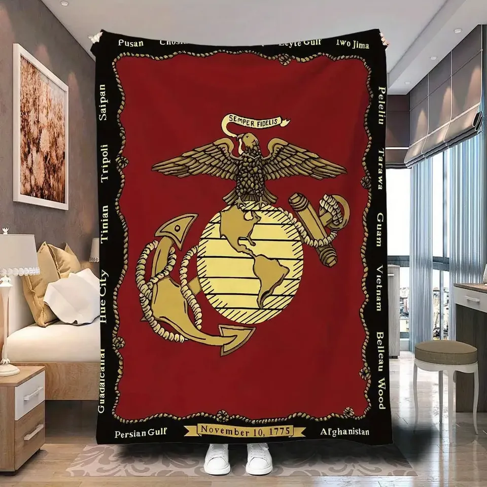 

Фланелевое одеяло 100% полиэстер Marine Corps Insignia Pattern