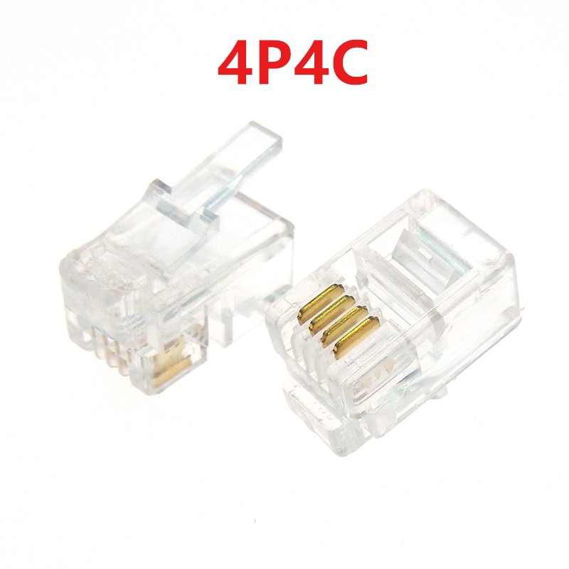 

20 шт. RJ11 4P4C 6P2C 6P4C 6P6C 8P8 телефон Интернет модульная вилка разъем RJ45 RJ-11 кристаллические головки позолоченные