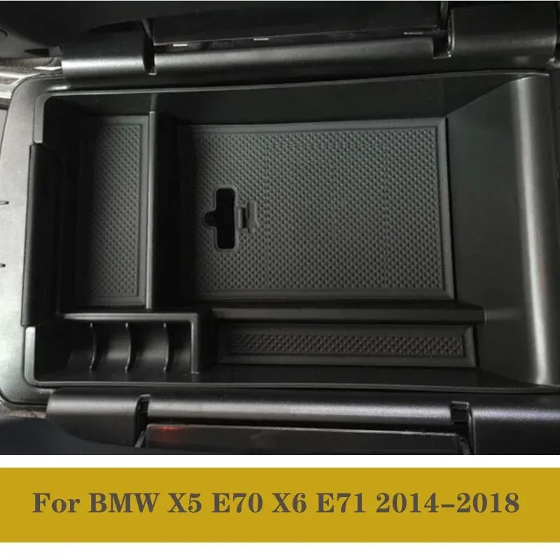 

Для BMW X5 E70 X6 E71 2014-2018 Стайлинг автомобиля пластиковый внутренний подлокотник ящик для хранения контейнер лоток автомобильные аксессуары
