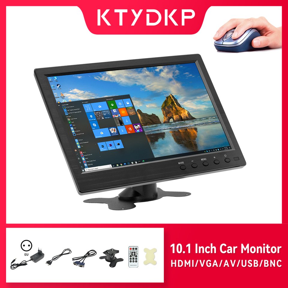 

KTYDKP 10,1-дюймовый Автомобильный Монитор С HDMI VGA Для Телевизора И Компьютера, Цветной ЖК-экран