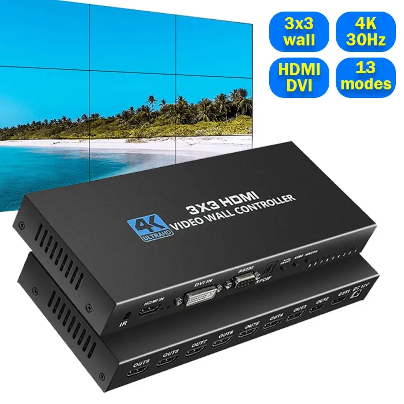 

Видеоконтроллер 3x3 4K HDMI DVI
