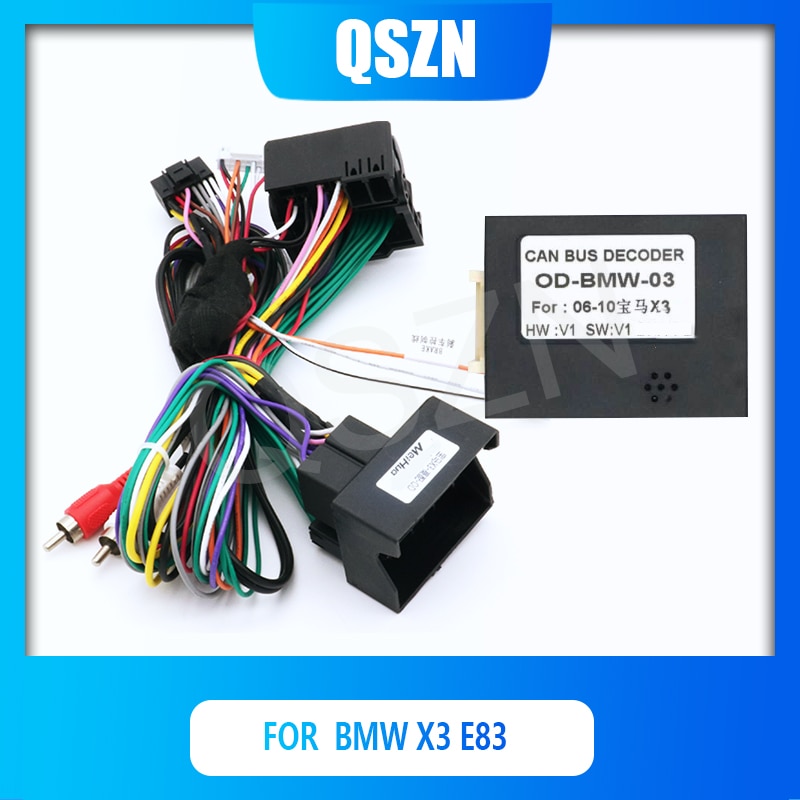 

QSZN DVD 16-контактный кабель питания Canbus Box декодер OD-BMW-03 для BMW X3 E83 2004-2010, жгут проводов, автомобильный радиоприемник