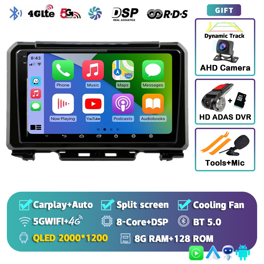 

Android 14 Carplay авто радио для Suzuki Jimny 2018 2019 2020 мультимедийный плеер GPS стерео навигация WIFI + 4G 360 камера DSP