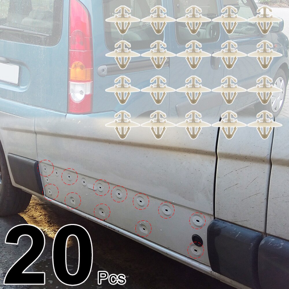 

20 шт. для Renault Kangoo X76 X61 1997-2019 Master Trafic (X83) Боковая молдинговая нижняя защита Заклепка дверной обшивки Замена зажима
