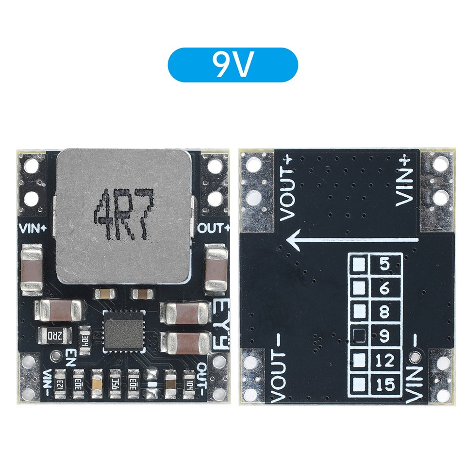 

5A Mini DC-DC Buck Boost Step Down/Up Плата преобразователя 3 В-23 В до 5 В 9 В 12 В DC Регулятор напряжения постоянного тока Плата печатной платы Модуль питания