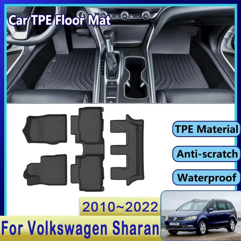 

Автомобильные коврики для VW Volkswagen Sharan, SEAT Alhambra 7N 2012 ~ 2020, 5 сидений, 7 сидений, водонепроницаемые коврики LHD, коврики для ног, автомобильные аксессуары