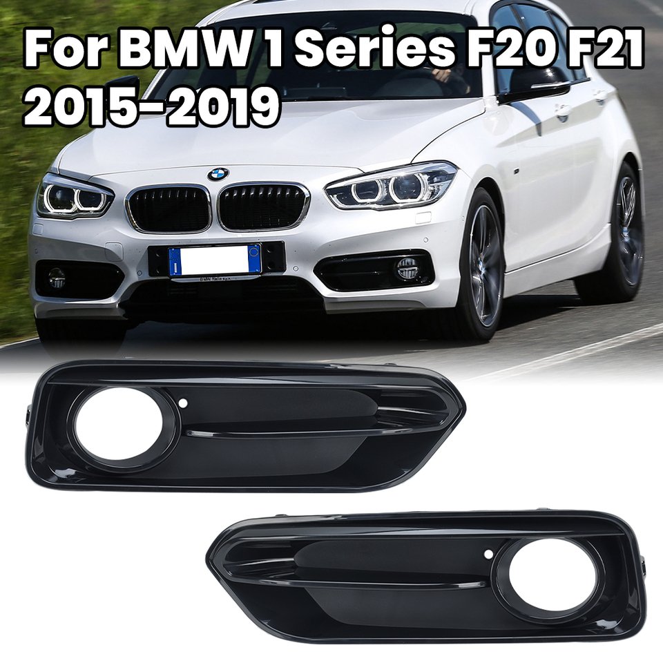 

Передний бампер, противотуманные фары, гоночные решетки для BMW 1 серии F20 F21 LCI Sport 2015-2018, крышка противотуманной фары, глянцевые черные аксессуары