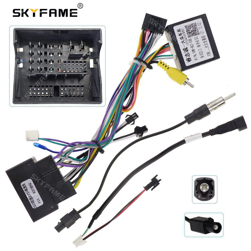 

SKYFAME автомобильный 16-контактный стерео жгут проводов силовой кабель Canbus Box декодер для Volkswagen Jetta VS5 Caddy Skoda Kodidi