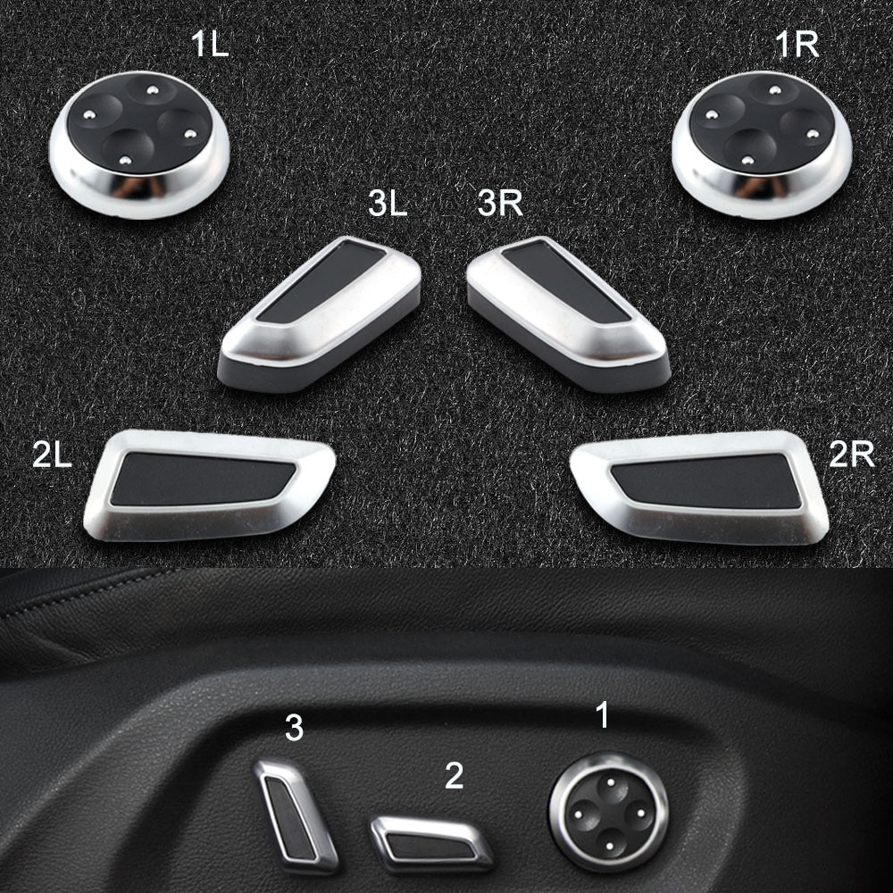 

6 шт., хромированные кнопки на сиденье для Audi A6C7 A7C7 A4B8 A5B8