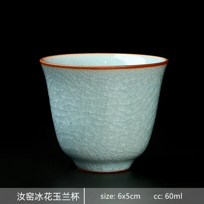 

Ru Kiln Чайный сервиз Чайная чашка с треснутой глазурью Керамическая чайная чашка Высокое качество Чайная церемония Индивидуальные подарки Бытовая чайная посуда