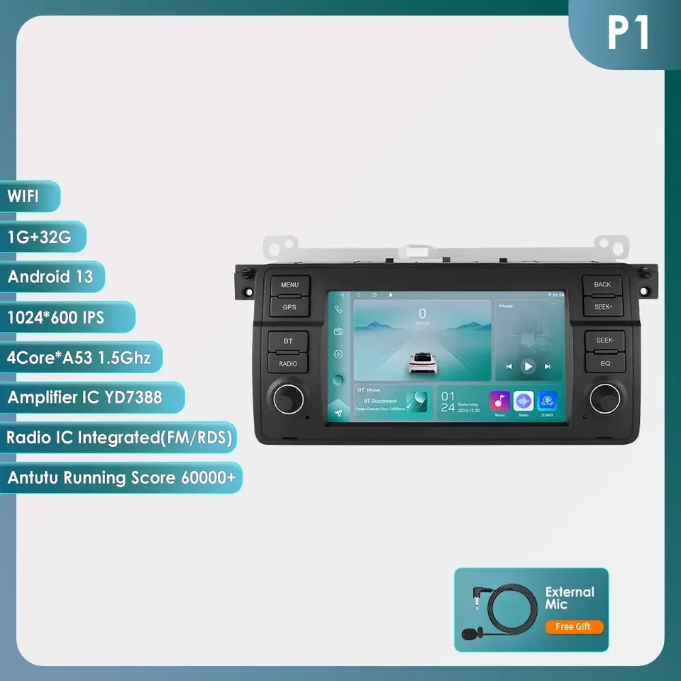 

Hizpo 8-ядерный автомобильный мультимедийный радиоприемник Android 13 для BMW E46 M3 Rover 75 Coupe 318/320/325/330/335 GPS CarPlay AUTO 4G Navigation