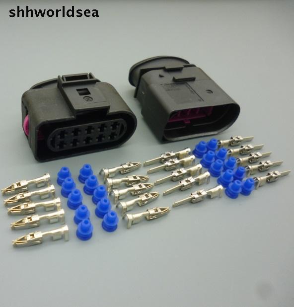 

Shhworldsea 2 комплекта 10-контактный разъем для автомобильной фары, разъем для автомобильной фары серии VW, водонепроницаемый разъем для VW, для Audi Magotan POLO Bora