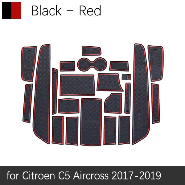 

Для Citroen C5 Aircross 2017 2018 2019 2020 резиновый противоскользящий коврик для двери Groove чашка для телефона слот для ворот автомобильные наклейки аксессуары