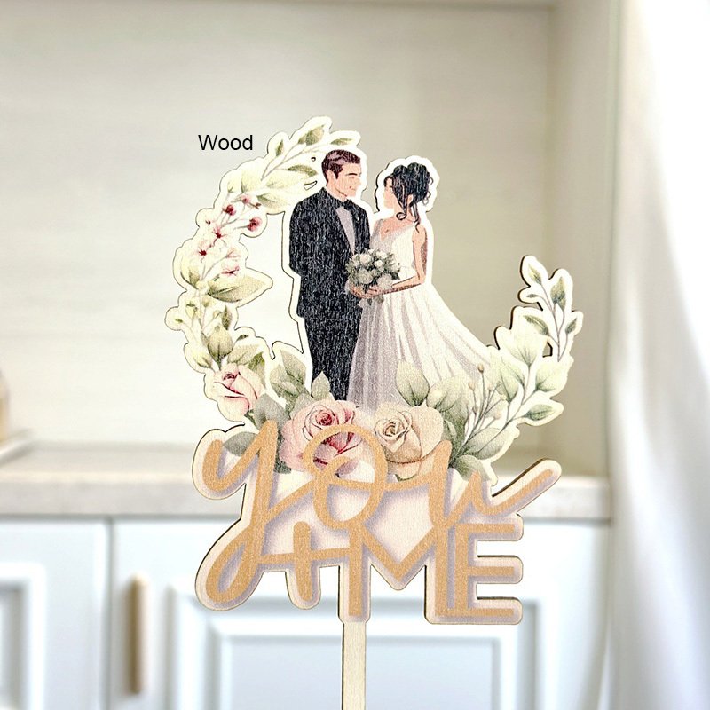 

Золотой акриловый топпер для торта Mr&Mrs Love