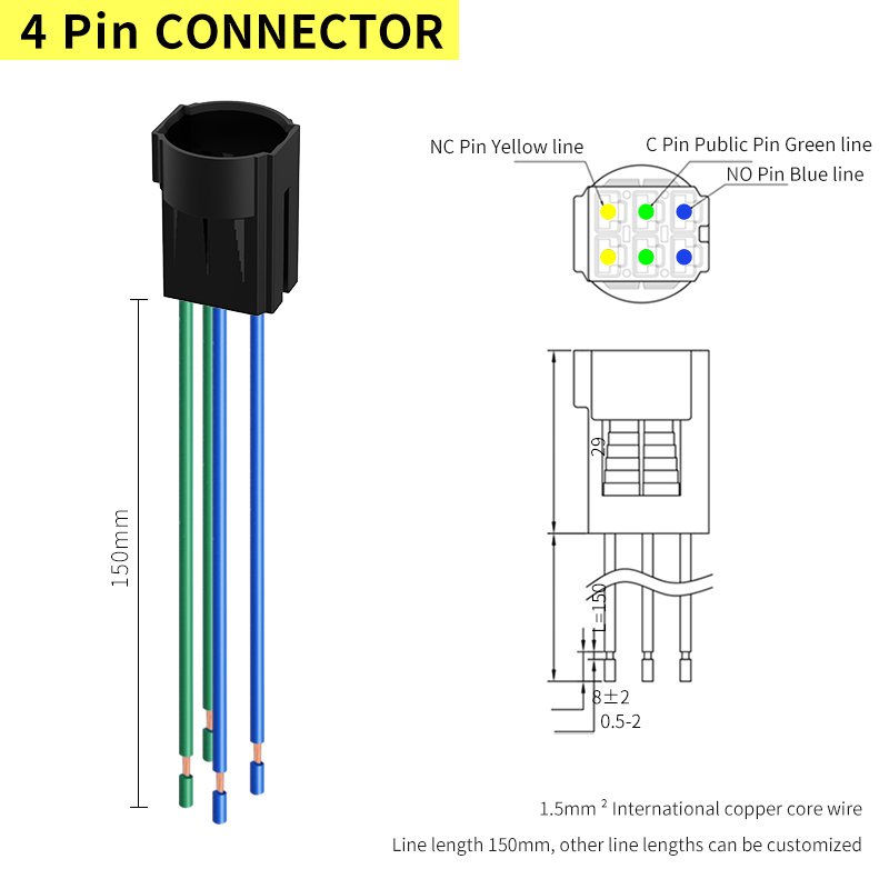 

Круглый клавишный переключатель LANBOO CX20mm 2NO/2NO2NC/4NO 2/3Gear R/G/B/Y/W 5-24V/220V 5-24V/220V настраиваемое напряжение IP65