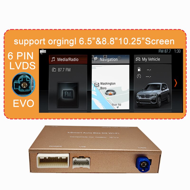 

Беспроводной автомобильный модуль CarPlay/Android для BMW CCC CIC NBT EVO System MINIX1 X2 X3 F56 F15 F16 F25 F26 F48 F01 F10 F22 F20 F30 F32