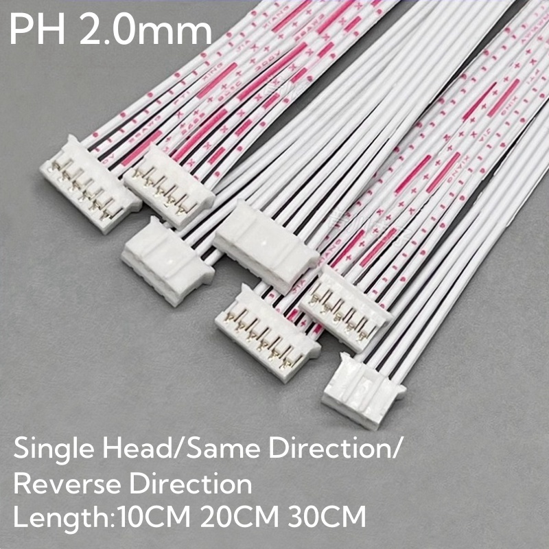 

5 шт. 10-100 см PH шаг 2,0 мм 2/3/4/5/6/7/8/9/10/11/12 Pin Красный Белый провод ленточный кабель одна/двойная головка в одном направлении/Обратный