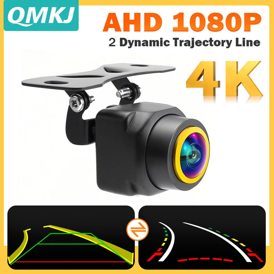 

QMKJ 4K AHD 1080P 720P динамическая трековая широкоугольная камера обратного изображения HD водонепроницаемая камера ночного видения для центральной навигации Android